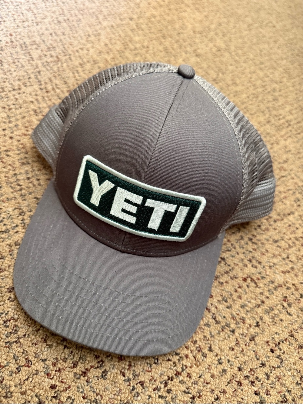 Yeti Gray Mesh Logo Trucker Hat